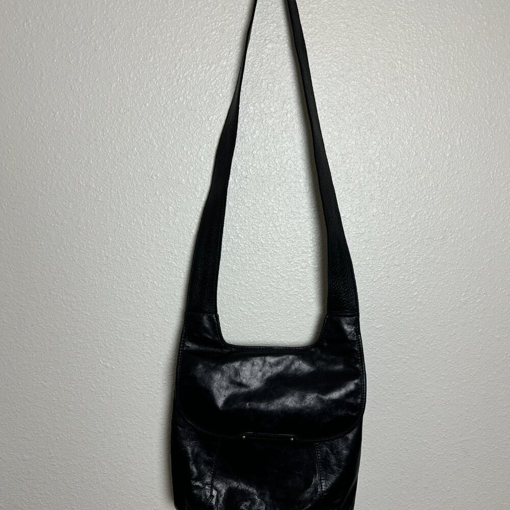 HOBO The Original Black Leather Crossbody/ Shoulder Bag - Picture 2 of 15